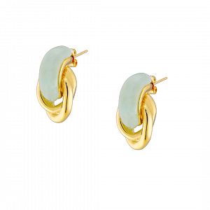 Σκουλαρίκια Από Ατσάλι Επιχρυσωμένο 24Κ AS40168