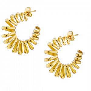 Σκουλαρίκια Από Ατσάλι Επιχρυσωμένο 24Κ AS40182