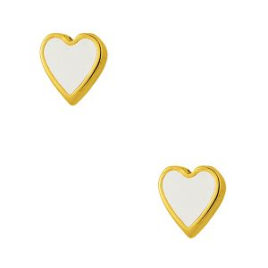 Σκουλαρίκια Από Ορείχαλκο Επιχρυσωμένο 24Κ Με Καρδιά PF42432