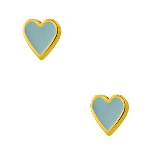 Σκουλαρίκια Από Ορείχαλκο Επιχρυσωμένο 24Κ Με Καρδιά PF42433