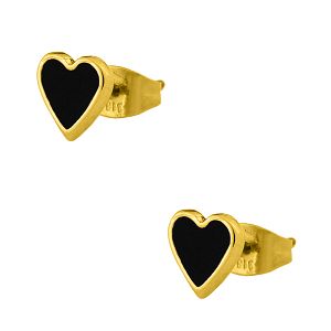 Σκουλαρίκια Από Ορείχαλκο Επιχρυσωμένο 24Κ Με Καρδιά PF42434