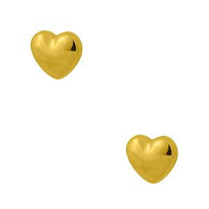 Σκουλαρίκια Από Ορείχαλκο Επιχρυσωμένο 24Κ Με Καρδιά PF42438