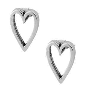 Σκουλαρίκια Από Ορείχαλκο Επαργυρωμένο Με Καρδιά PF42439