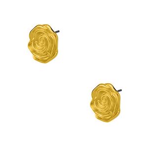 Σκουλαρίκια Από Ορείχαλκο Επιχρυσωμένο 24Κ Τριαντάφυλλα PF47167