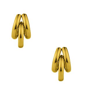 Σκουλαρίκια Κρίκοι By Glafki's Dolce Vita Από Ανοξείδωτο Ατσάλι Επιχρυσωμένο MI48358