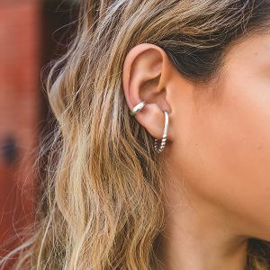 Σετ Σκουλαρίκι Λοβού Και Earcuff Από Ορείχαλκο PF47480