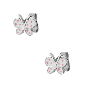 Σκουλαρίκια Από Ασήμι 925 Επιπλατινωμένο Πεταλούδα KO47488