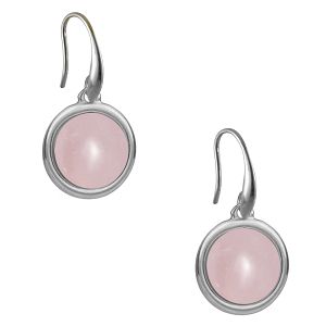 Σκουλαρίκια Από Ορείχαλκο Με Ημιπολύτιμο Λίθο Ροζ Χαλαζία AA47703
