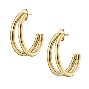 Σκουλαρίκια Κρίκοι Από Ατσάλι Επιχρυσωμένο 24Κ AS47860