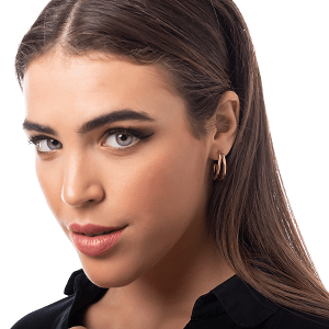 Σκουλαρίκια Κρίκοι Από Ατσάλι Επιχρυσωμένο 24Κ AS47860