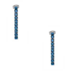 Σκουλαρίκια Από Ανοξείδωτο Ατσάλι Με Μπλε Ζιργκόν MI48405