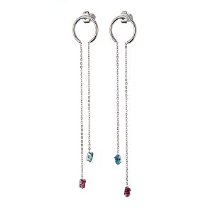 Σκουλαρίκια Από Ανοξείδωτο Ατσάλι Με Swarovski AS48467