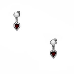 Σκουλαρίκια Από Ορείχαλκο Με Καρδιά Κόκκινη AA48513