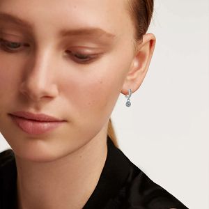 Σκουλαρίκια Κρίκοι Από Ασήμι 925 Ματάκι Με Ζιργκόν PS48755