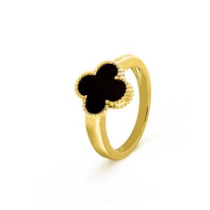 Δαχτυλίδι Λουλούδι Clover Small με Όνυχα από Ασήμι 925 Επιχρυσωμένο SS36013