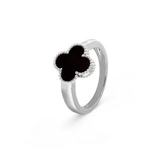 Δαχτυλίδι Λουλούδι Clover Small  με Όνυχα από Ασήμι 925 SS36012