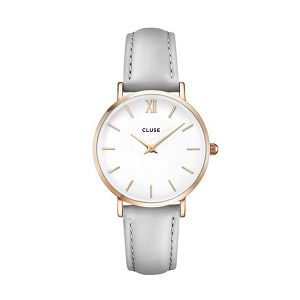 CLUSE Minuit Silver Leather Strap CW0101203010