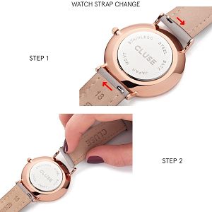 CLUSE Minuit Silver Leather Strap CW0101203010