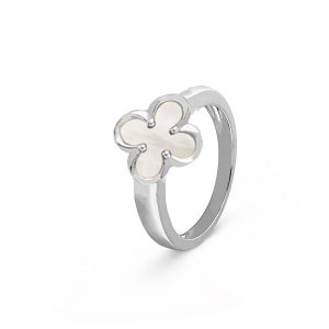 Δαχτυλίδι Λουλούδι Clover Shiny με Φίλντισι από Ασήμι 925 SS36020