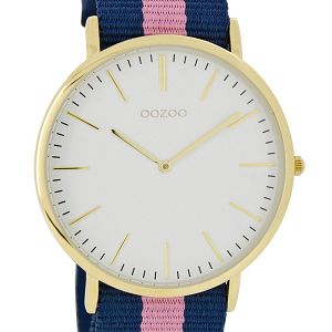 OOZOO Timepieces Vintage Two Tone Fabric Strap C6919