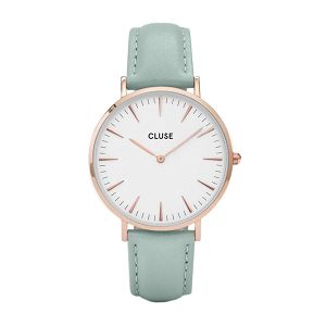 CLUSE La Boheme Rose Gold White/Pastel Mint Leather Strap CW0101201015