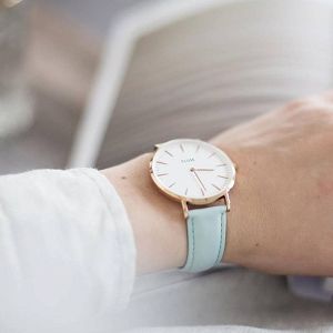 CLUSE La Boheme Rose Gold White/Pastel Mint Leather Strap CW0101201015