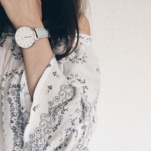 CLUSE La Boheme Rose Gold White/Pastel Mint Leather Strap CW0101201015