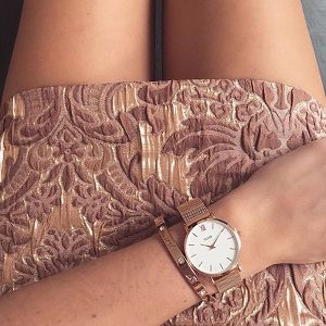 CLUSE Minuit Mesh Rose Gold/White Stainless Steel Strap CW0101203001