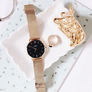 CLUSE Minuit Mesh Rose Gold Stainless Steel Strap CW0101203003