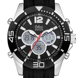 COLORI Sport AnaDigi Black Silicone Strap CLD011