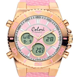 COLORI Anadigi Rose Gold Pink Rubber Strap CLD127