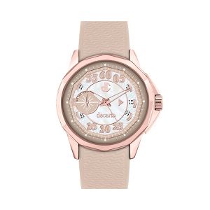 DECERTO Lovish Ladies Rose Gold Alloy Brown Rubber Strap 4507-2