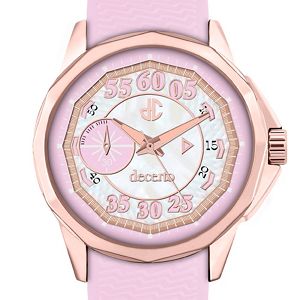 DECERTO Lovish Ladies Rose Gold Alloy Pink Rubber Strap 4507-3