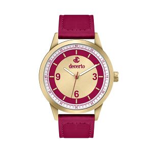 DECERTO Royal Red Leather Strap 9630-2