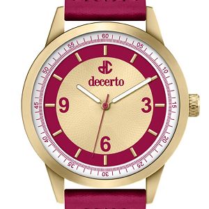 DECERTO Royal Red Leather Strap 9630-2