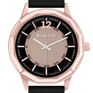 REINA FERE Black Leather Strap 8826-5