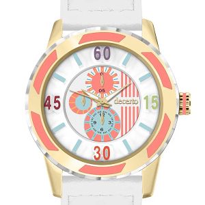 Decerto Lollipop White Leather Strap 3060-35