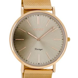 OOZOO Timepieces Vintage Rose Gold Metal Strap C8160