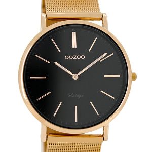 OOZOO Timepieces Vintage Rose Gold Metal Strap C8161
