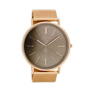 OOZOO Timepieces Vintage Rose Gold Metal Strap C8178
