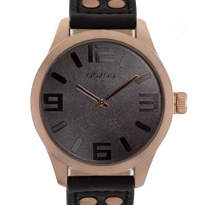 OOZOO Timepieces Black Leather Strap C8461
