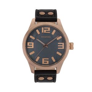 OOZOO Timepieces Black Leather Strap C8468