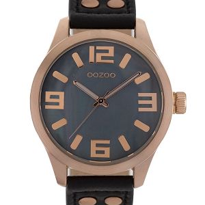 OOZOO Timepieces Black Leather Strap C8468