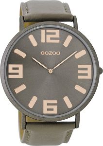 OOZOO Timepieces Grey Leather Strap C8852
