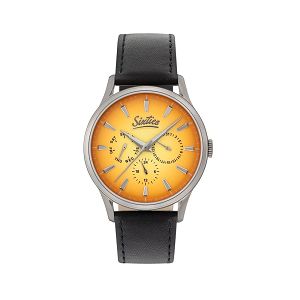 SIXTIES Multifunction Black Leather Strap GUL600-12-1