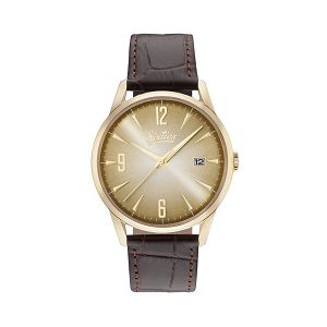 SIXTIES Gold Brown Leather Strap GL-04-5