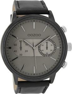 OOZOO Timepieces Black Leather Strap C9058