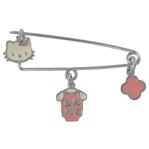 Παραμάνα Από Ασήμι 925 Επιπλατινωμένο Hello Kitty Με Σταυρό KO70514