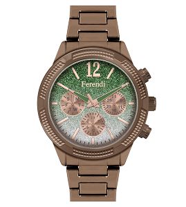 Ferendi Sparkle Brown Stainless Steel Bracelet 1142-3