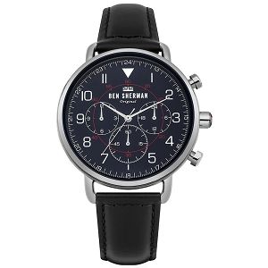 BEN SHERMAN Portobello Professional Chronograph Black Leather Strap WB068UB